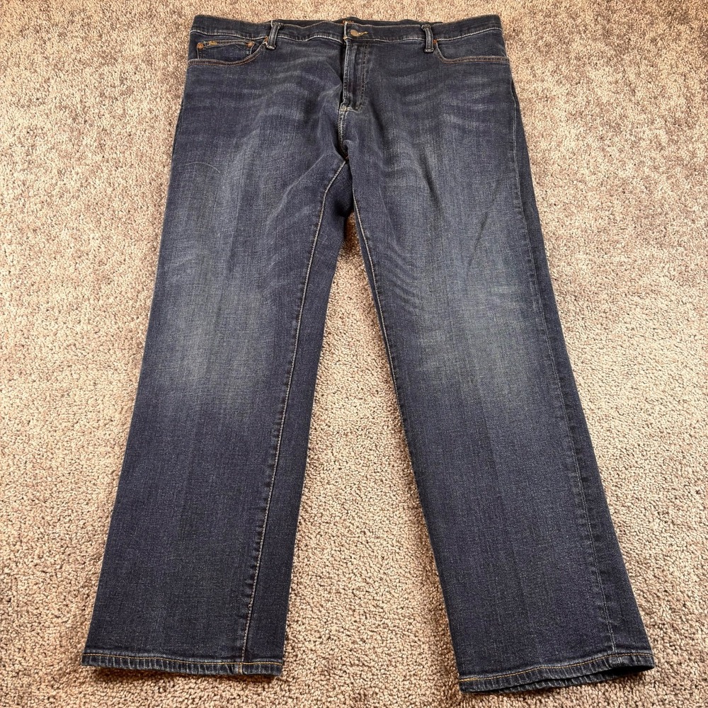 Polo Ralph Lauren Men Jeans 44X32‎ Dark Blue Denim The Hampton Relaxed Straight